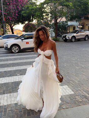 Selfie Leslie Santiago Cut-Out Ruffle Maxi Dress